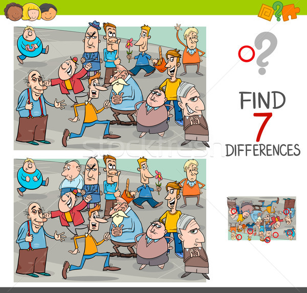 find differences game with people characters Stock photo © izakowski