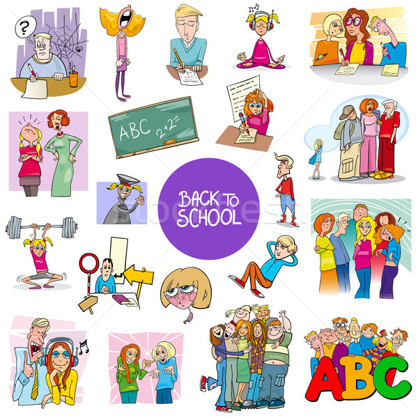 school and education carton set Stock photo © izakowski