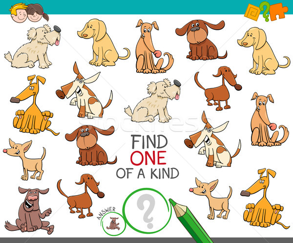 find one of a kind with dog characters Stock photo © izakowski