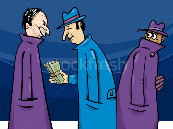 Criminaliteit corruptie cartoon illustratie onwettig economie Stockfoto © izakowski