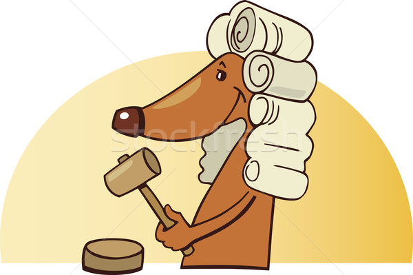Foto stock: Perro · juez · Cartoon · ilustración · funny · martillo
