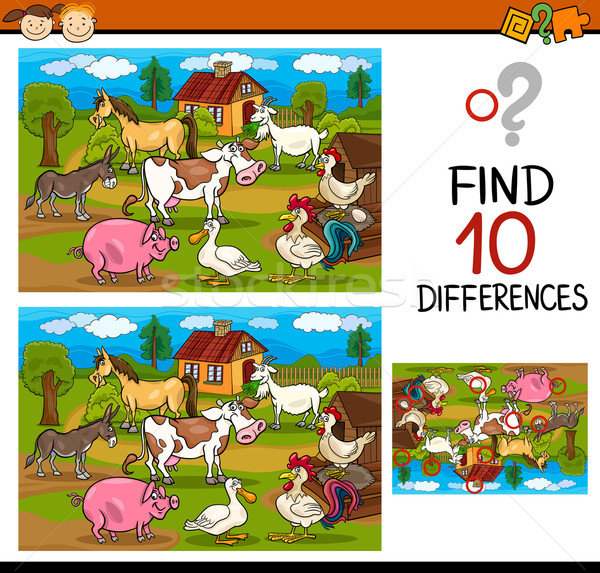 finding differences game cartoon Stock photo © izakowski