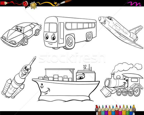 transport vehicles coloring page Stock photo © izakowski