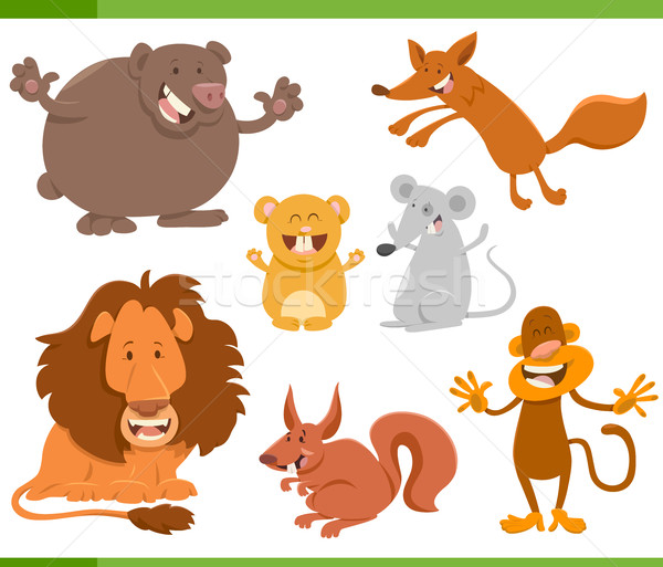 cute animal characters set Stock photo © izakowski