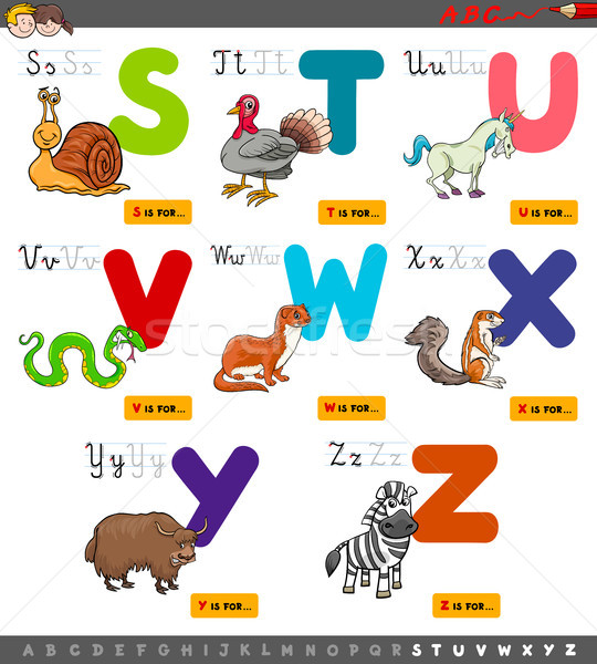Educativo Cartoon alfabeto establecer aprendizaje ilustración Foto stock © izakowski