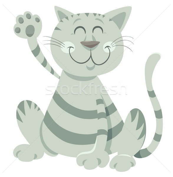funny tabby cat cartoon animal character Stock photo © izakowski