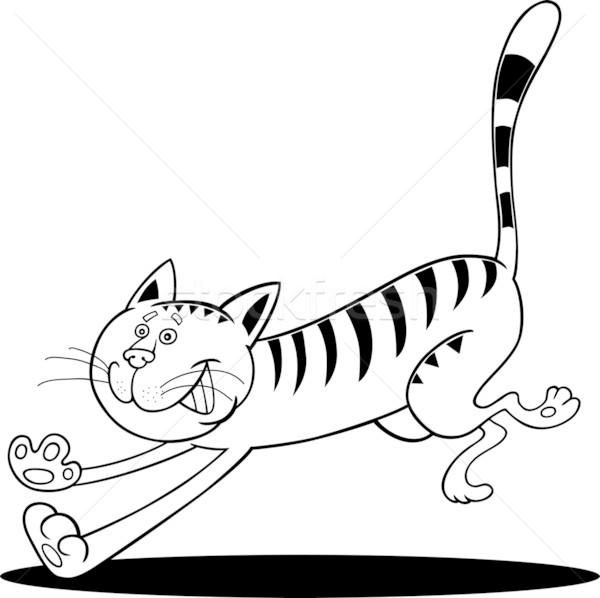 running cat for coloring Stock photo © izakowski