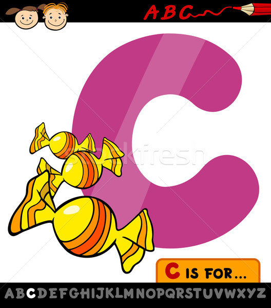 Letter c snoep cartoon illustratie hoofdletter alfabet Stockfoto © izakowski