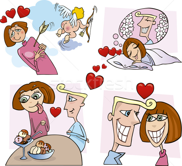 Comic love story Stock photo © izakowski