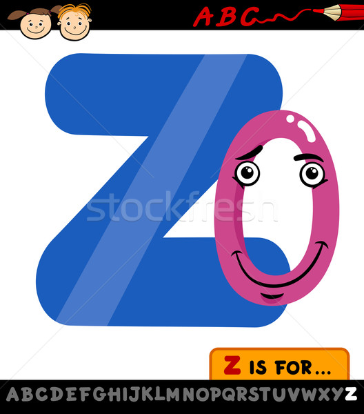 Z betű nulla rajz illusztráció nagybetű ábécé Stock fotó © izakowski