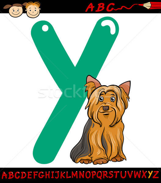 Carta yorkshire terrier cão desenho animado ilustração Foto stock © izakowski