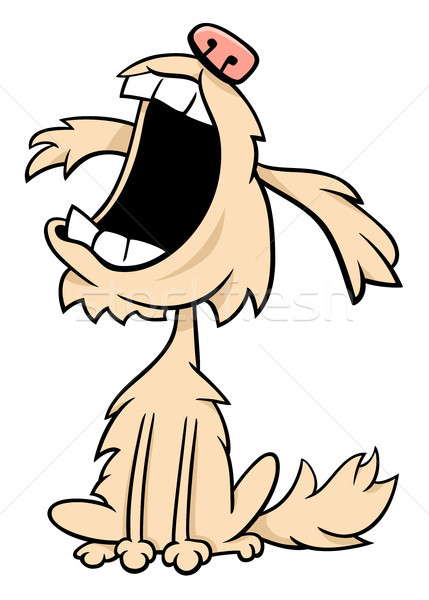 barking or howling shaggy dog cartoon character Stock photo © izakowski