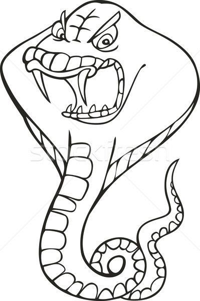 Stock photo: Cobra snake for coloring book