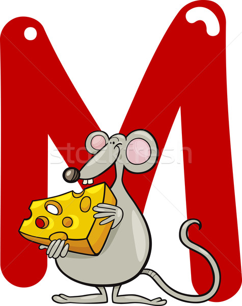 Mouse desenho animado ilustração carta livro feliz Foto stock © izakowski