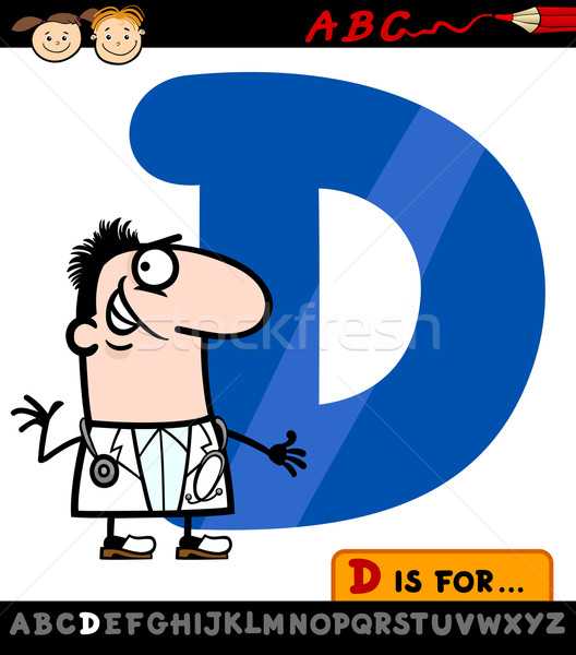 D betű orvos rajz illusztráció nagybetű ábécé Stock fotó © izakowski