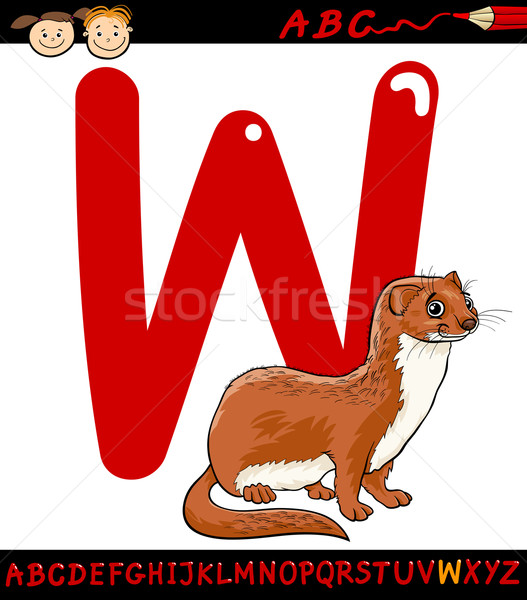 Letra w desenho animado ilustração alfabeto animal Foto stock © izakowski