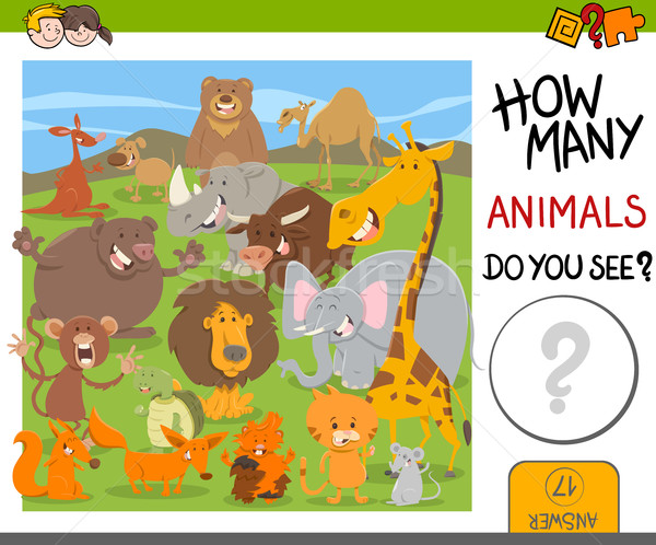 count animals game for kids Stock photo © izakowski