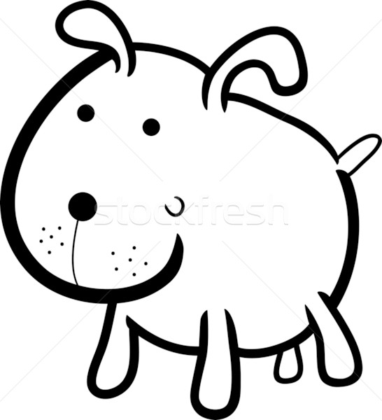 Cute собака книжка-раскраска Cartoon иллюстрация щенков Сток-фото © izakowski