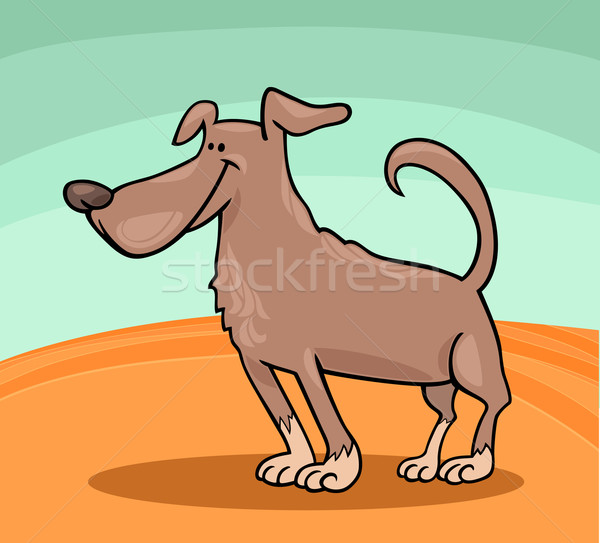 Cute perro Cartoon ilustración pie perro marrón Foto stock © izakowski