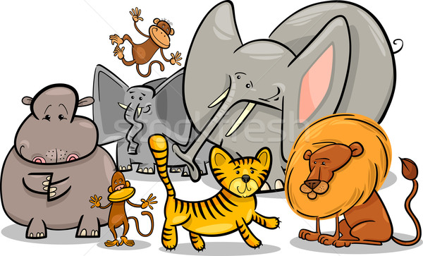 african safari wild animals cartoon illustration Stock photo © izakowski