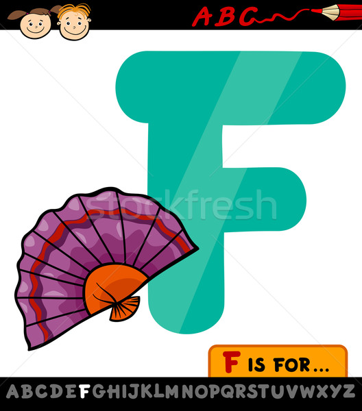 буква f вентилятор Cartoon иллюстрация алфавит Сток-фото © izakowski