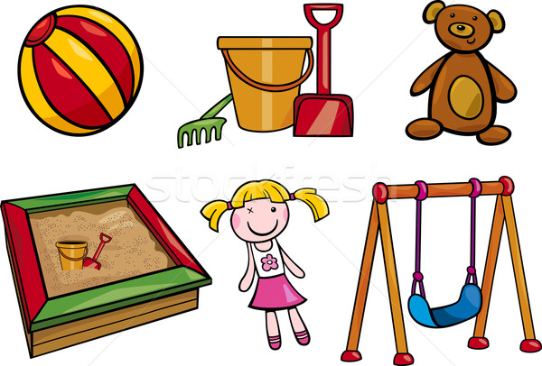 toys objects cartoon illustration set Stock photo © izakowski