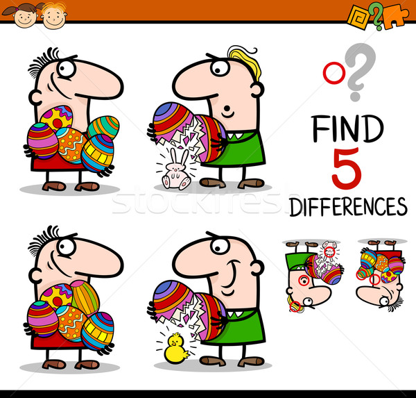 Pascua diferencias tarea Cartoon ilustración Foto stock © izakowski