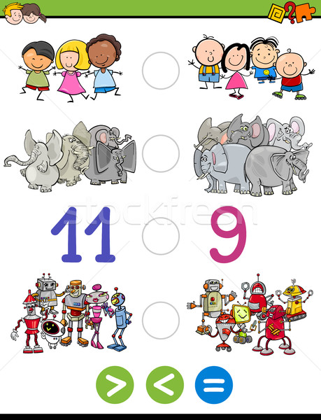 Minder gelijk kinderen cartoon illustratie onderwijs Stockfoto © izakowski