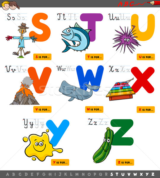 educational cartoon alphabet set for children Stock photo © izakowski