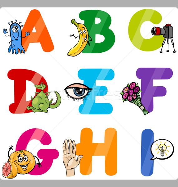 Educaţie desen animat alfabet litere copii ilustrare Imagine de stoc © izakowski