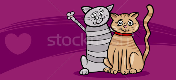 cats couple in love valentine card Stock photo © izakowski
