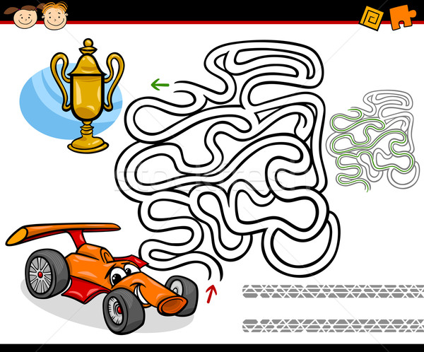 Cartoon labirinto labirinto gioco illustrazione istruzione Foto d'archivio © izakowski