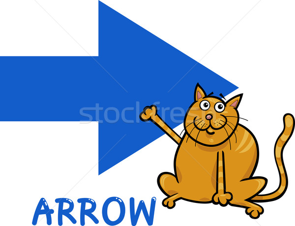 arrow shape with cartoon cat Stock photo © izakowski