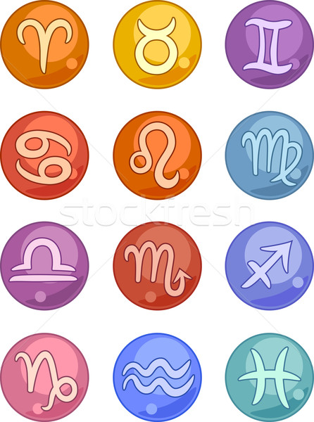 Zodiac horoscope signs icons Stock photo © izakowski