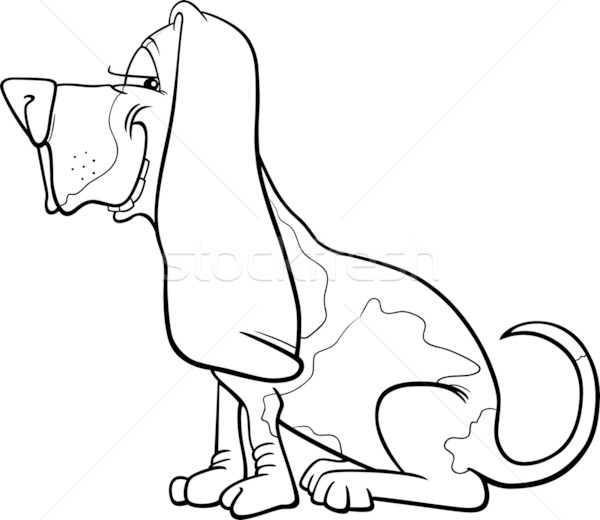 basset hound dog cartoon for coloring Stock photo © izakowski