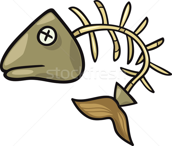 Fisch Knochen Clip Art Karikatur Illustration Skelett Stock foto © izakowski