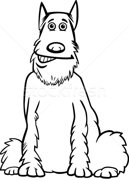schnauzer dog cartoon for coloring book Stock photo © izakowski