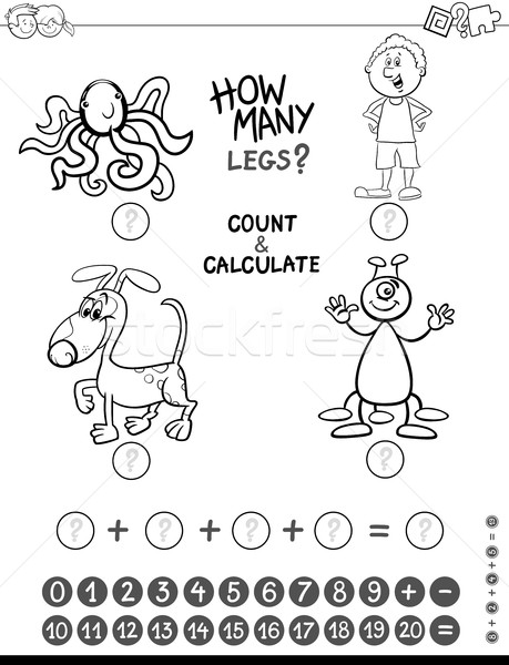 addition game coloring page Stock photo © izakowski