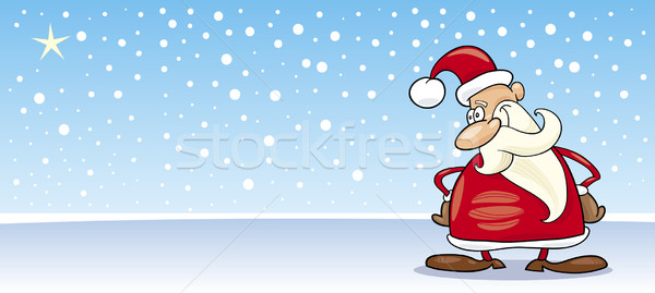 Santa Claus with star cartoon card Stock photo © izakowski