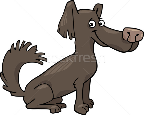Stock photo: little shaggy dog cartoon illustration