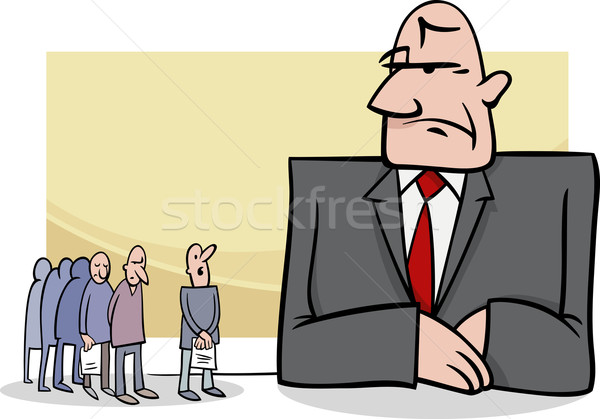 people at bank cartoon illustration Stock photo © izakowski