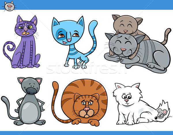 cats set cartoon illustration Stock photo © izakowski
