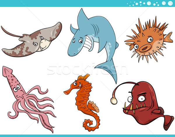 sea life animals cartoon set Stock photo © izakowski