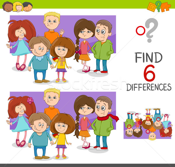 Local diferenças jogo crianças desenho animado ilustração Foto stock © izakowski