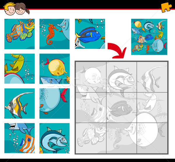 jigsaw puzzles with sea life characters Stock photo © izakowski