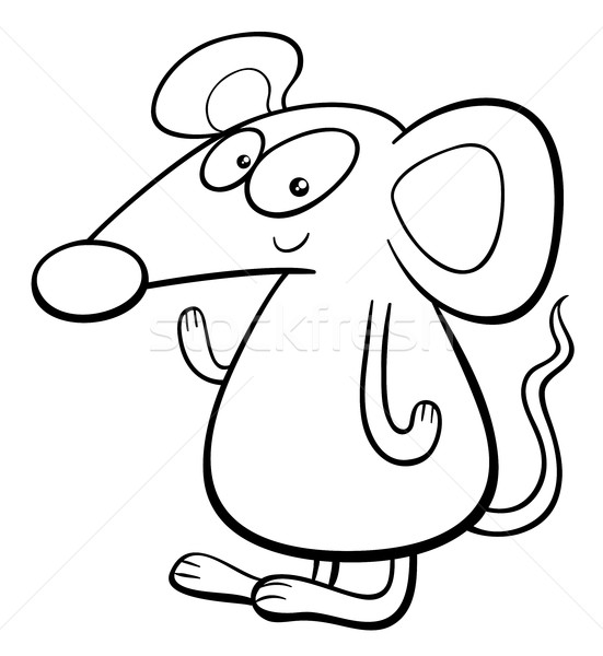Karikatür fare sayfa siyah beyaz örnek komik Stok fotoğraf © izakowski