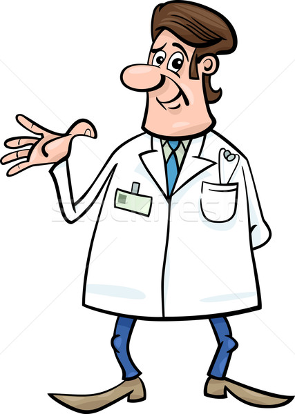 Medico bianco cappotto cartoon illustrazione maschio Foto d'archivio © izakowski