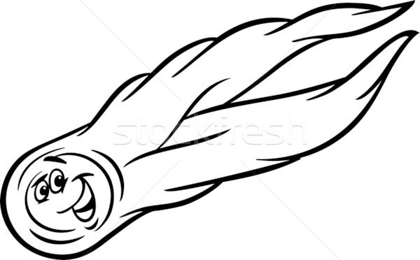 Karikatür kuyrukluyıldız sayfa siyah beyaz örnek komik Stok fotoğraf © izakowski
