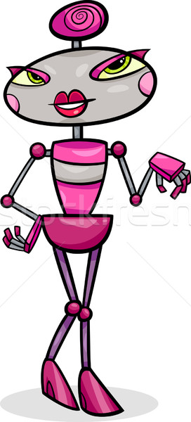 cartoon female robot illustration Stock photo © izakowski