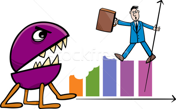 recession in business cartoon illustration Stock photo © izakowski
